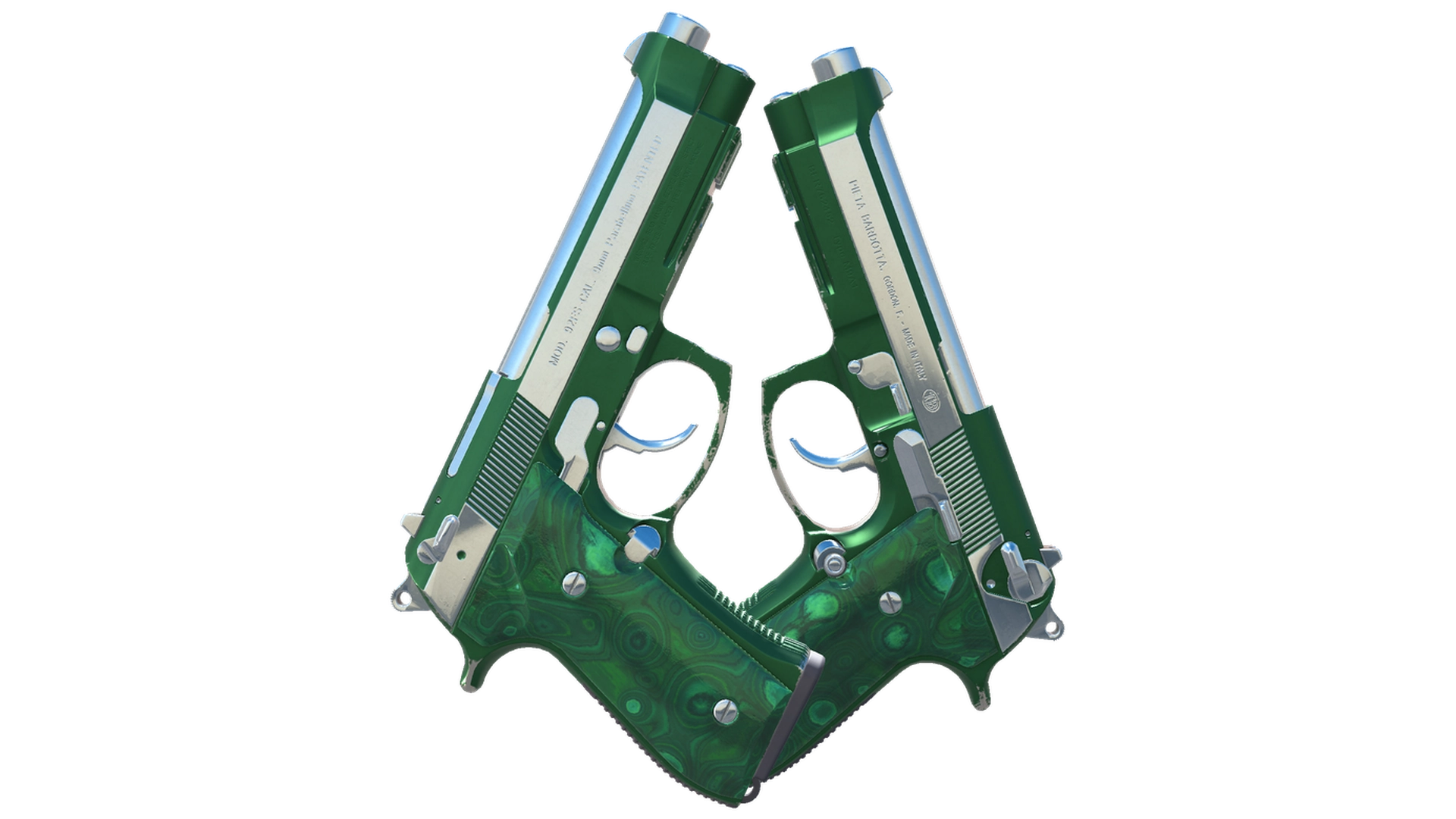 Dual Berettas | Polished Malachite (Немного поношенное)