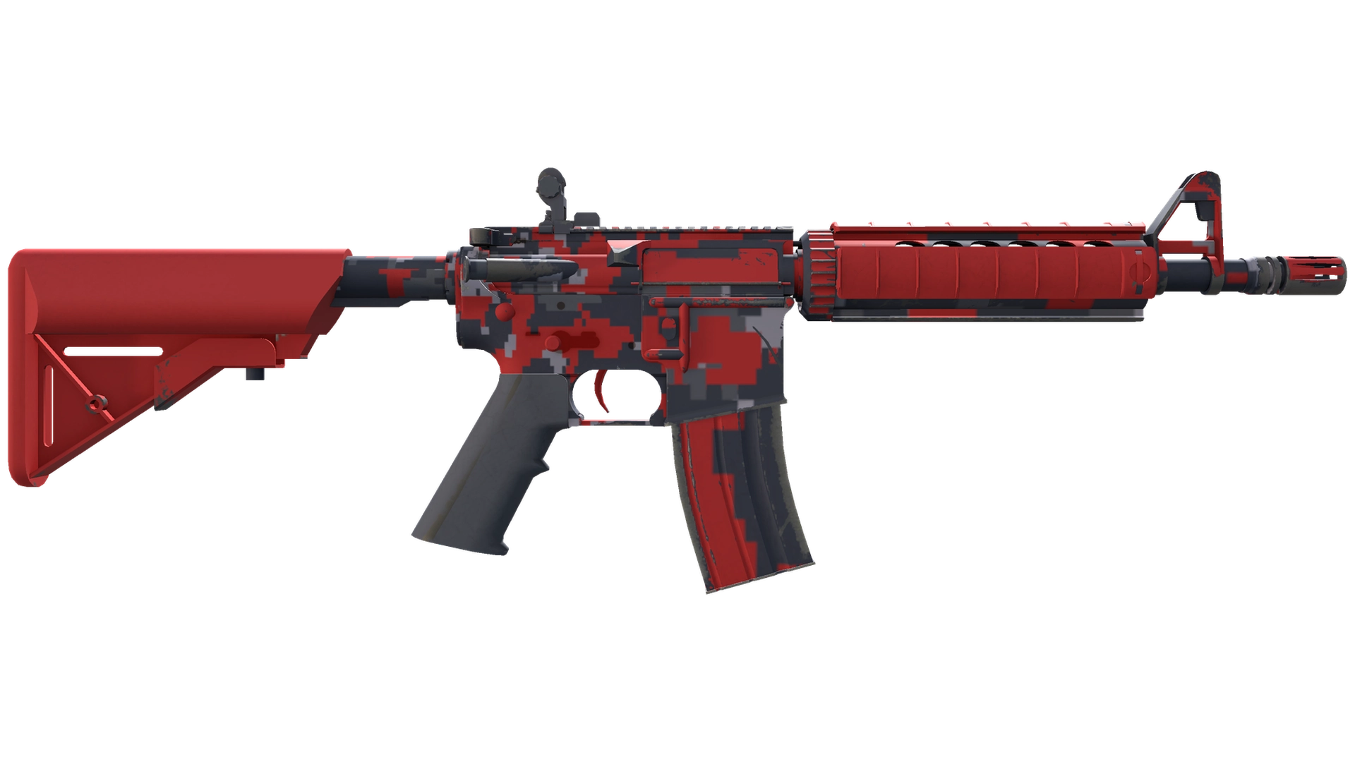 M4A4 | Пиксельный камуфляж «Красный» (Прямо с завода)