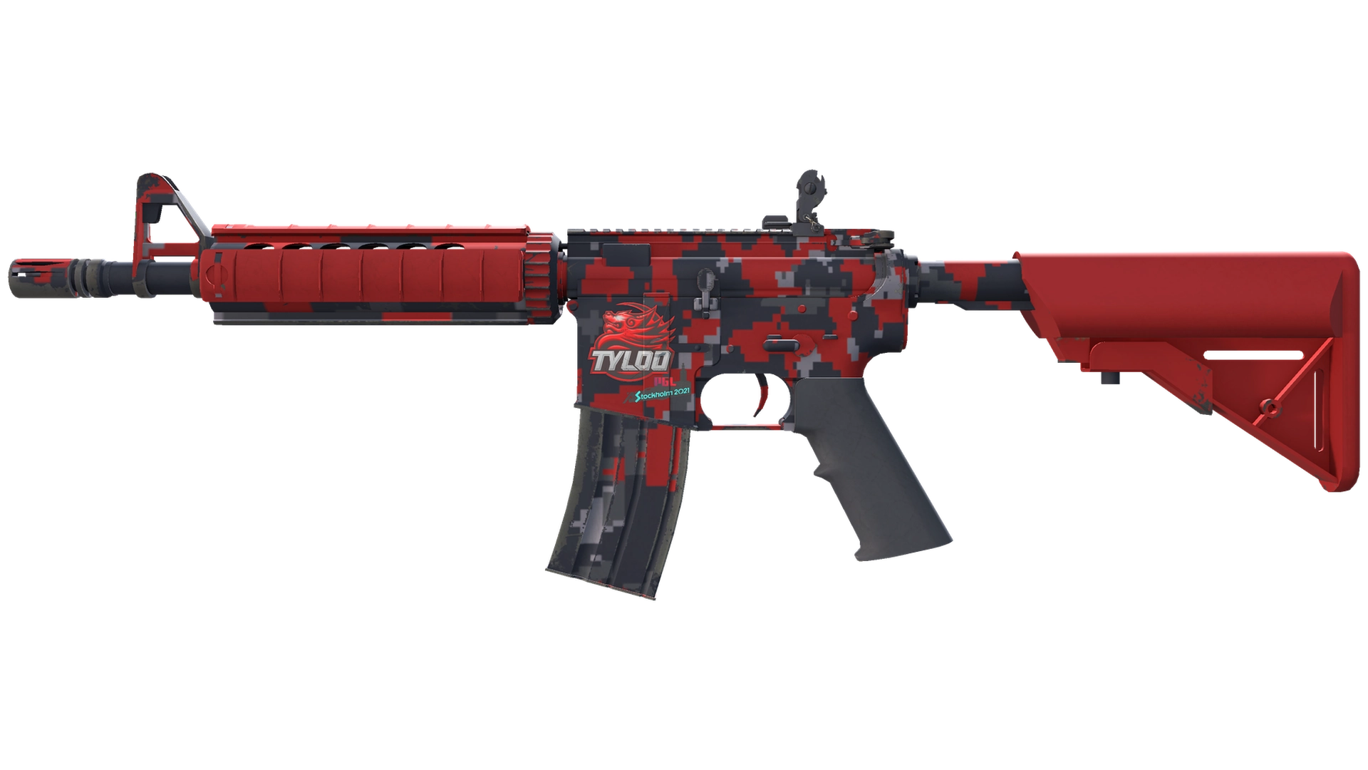M4A4 | Пиксельный камуфляж «Красный» (Прямо с завода)