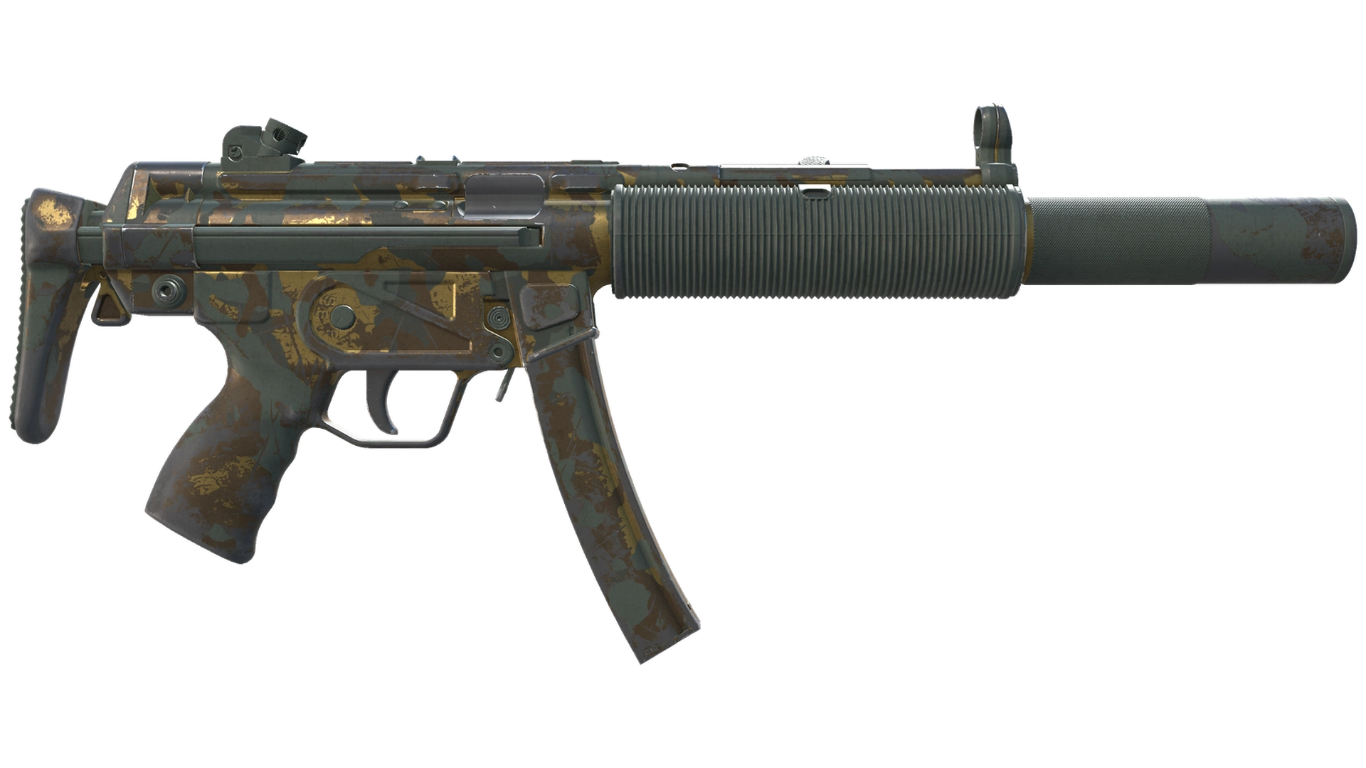 MP5-SD | Gold Leaf (Battle-Scarred)