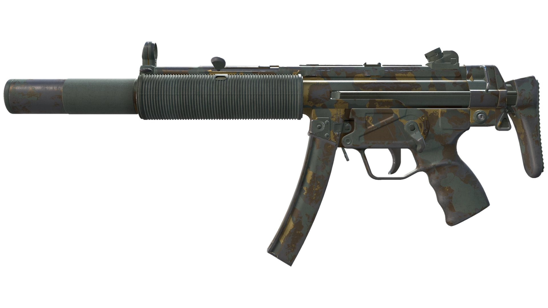MP5-SD | Gold Leaf (Battle-Scarred)