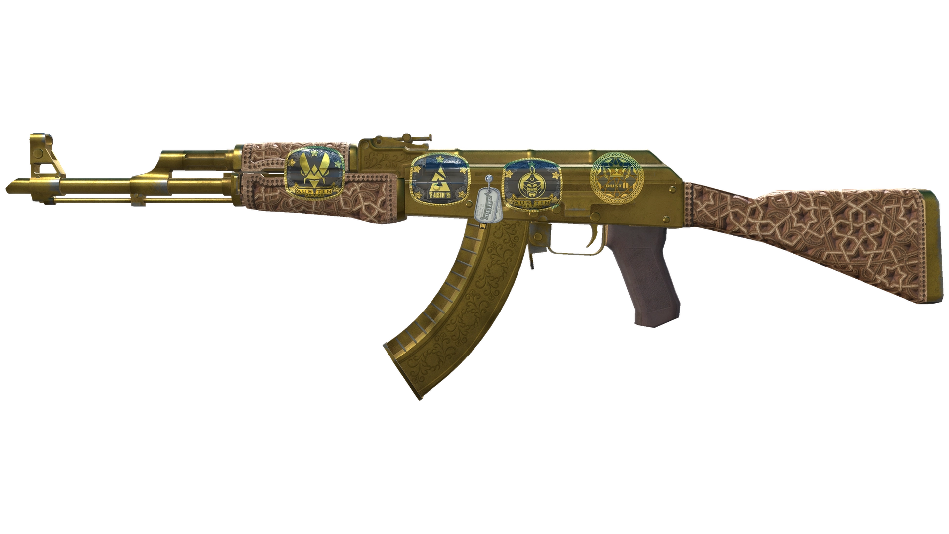 Сувенирный AK-47 | Золотая арабеска (Закалённое в боях)