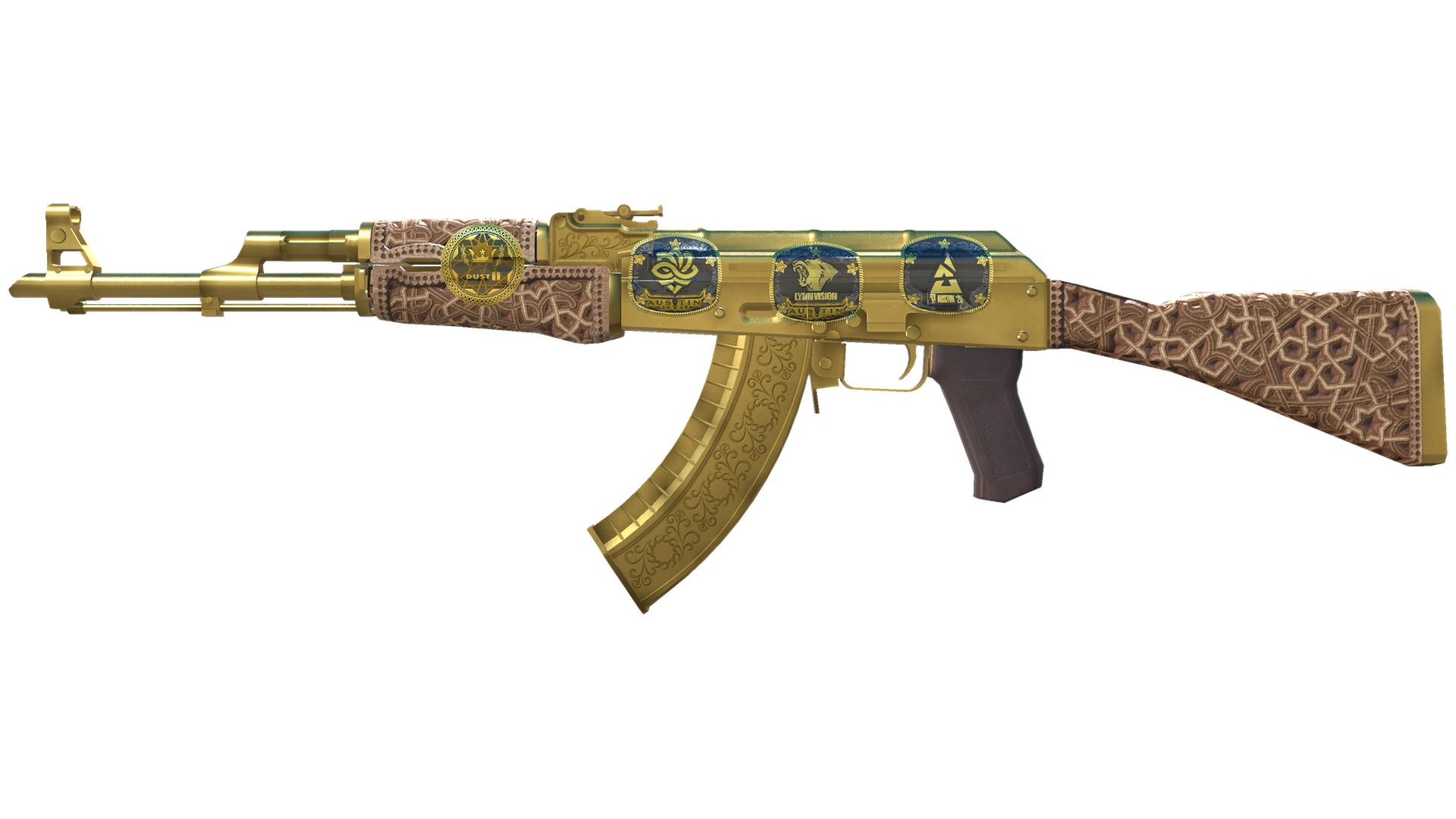 Сувенирный AK-47 | Золотая арабеска (Немного поношенное)