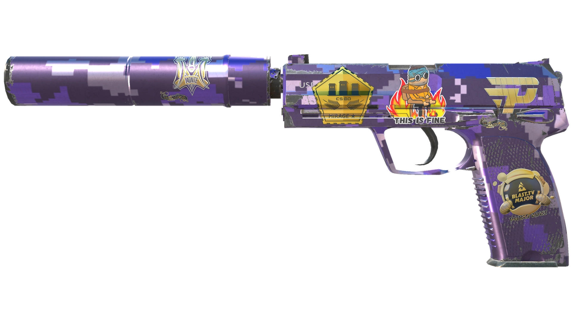 Сувенирный USP-S | Пиксельный камуфляж «Фиолетовый» (После полевых испы