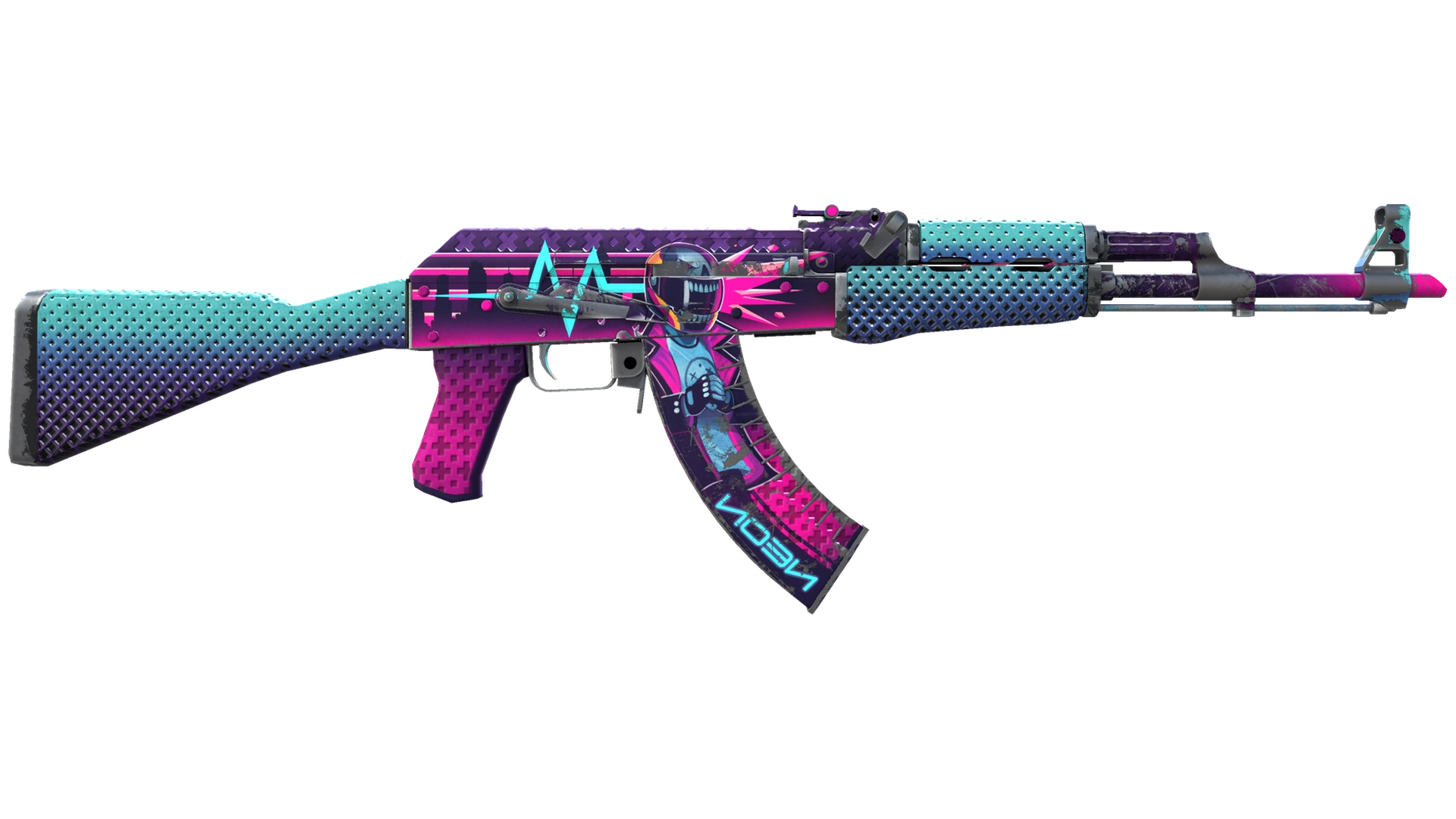 StatTrak™ AK-47 | Neon Rider (Well-Worn)