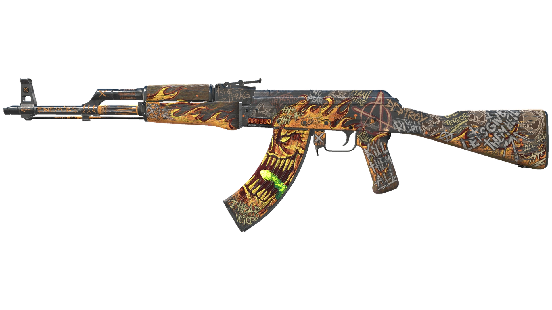StatTrak™ AK-47 | Searing Rage (Well-Worn)