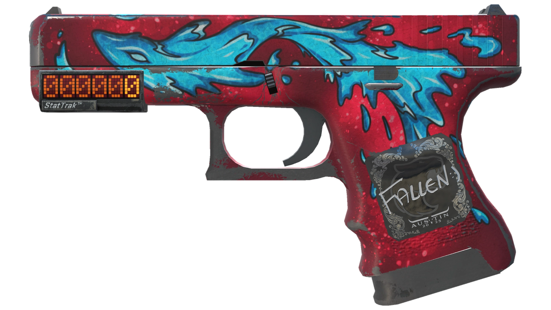 StatTrak™ Glock-18 | Water Elemental (Well-Worn)
