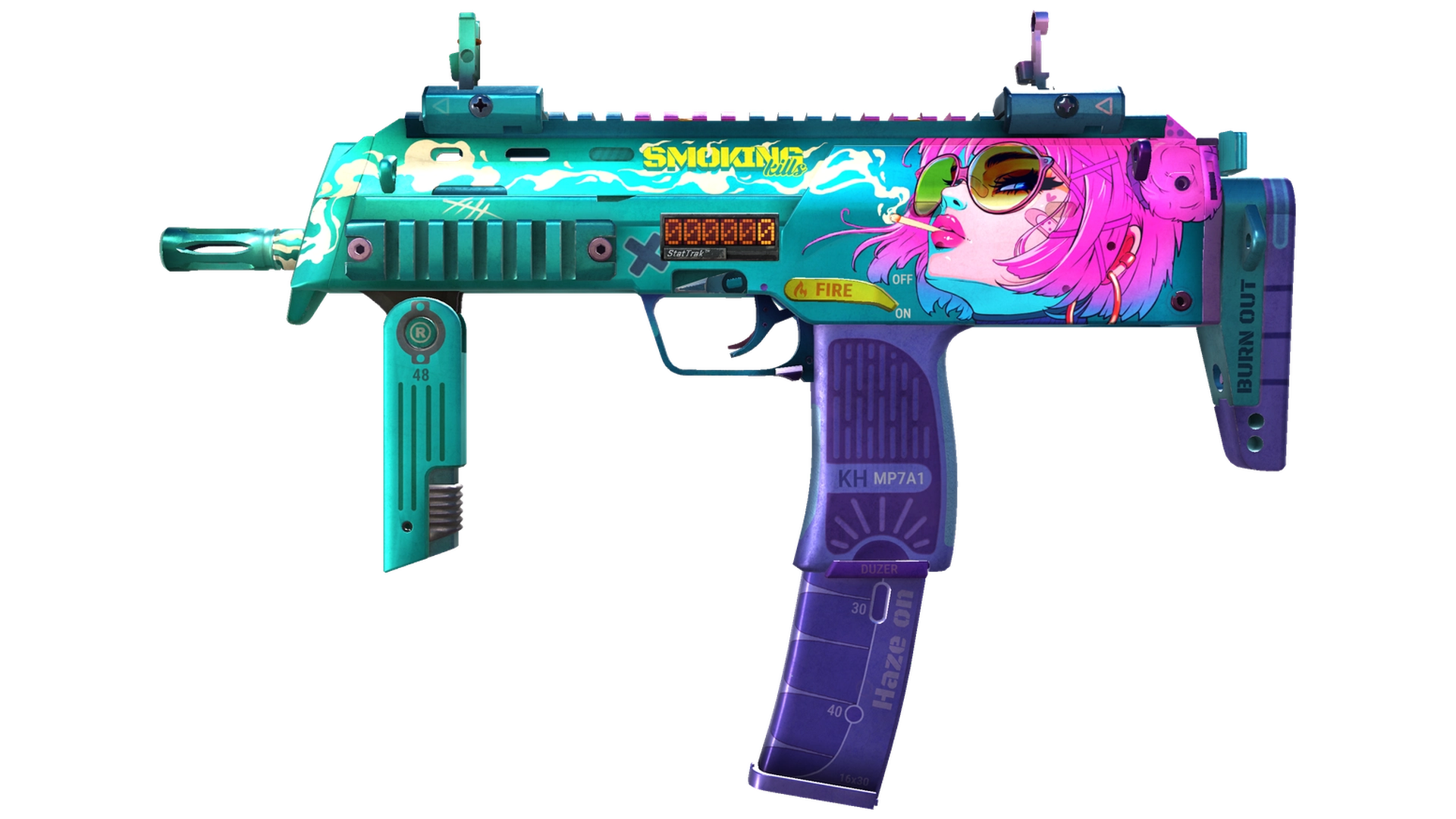 StatTrak™ MP7 | Smoking Kills (Minimal Wear)