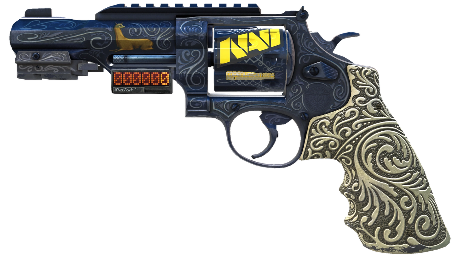 StatTrak™ R8 Revolver | Llama Cannon (Battle-Scarred)