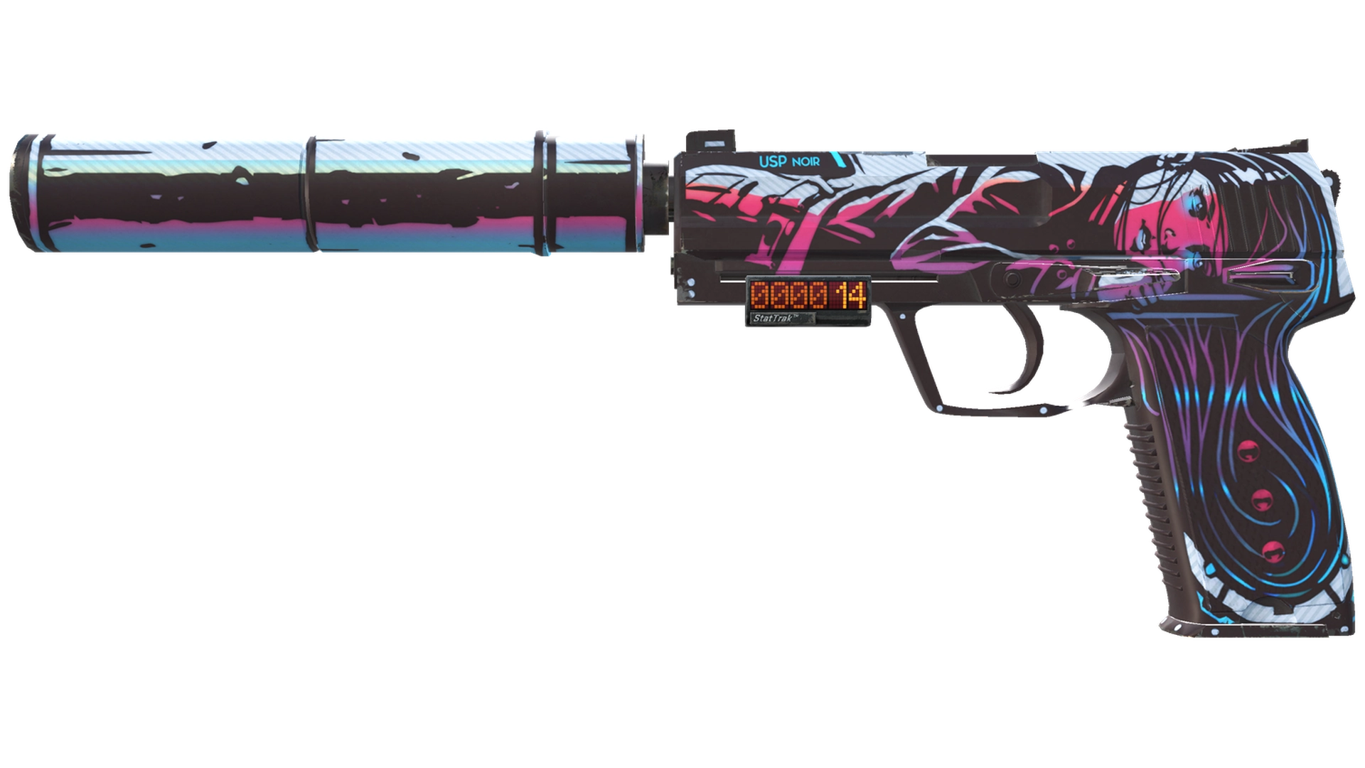 StatTrak™ USP-S | Неонуар (Немного поношенное)