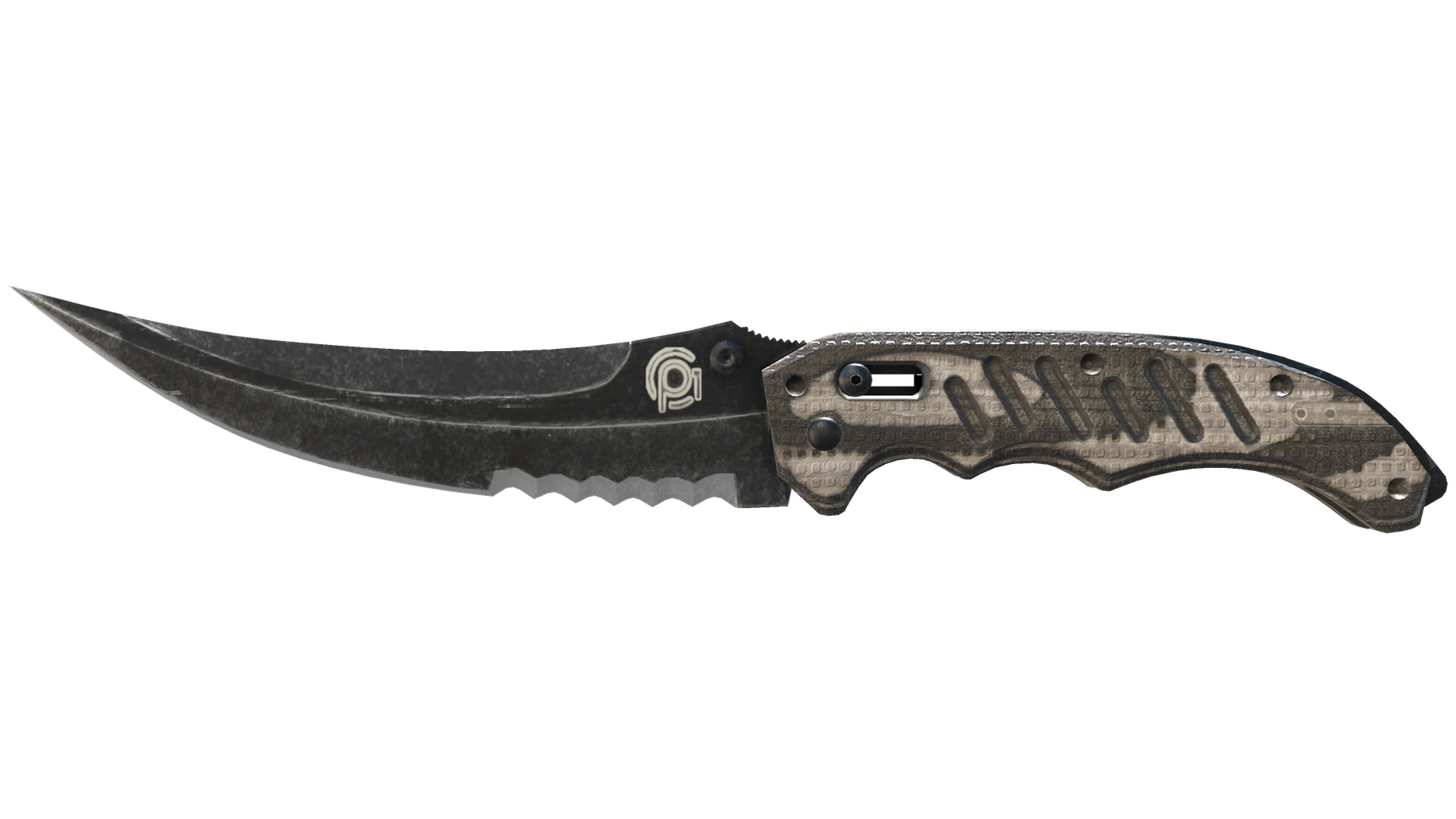 ★ Flip Knife | Black Laminate (Minimal Wear)